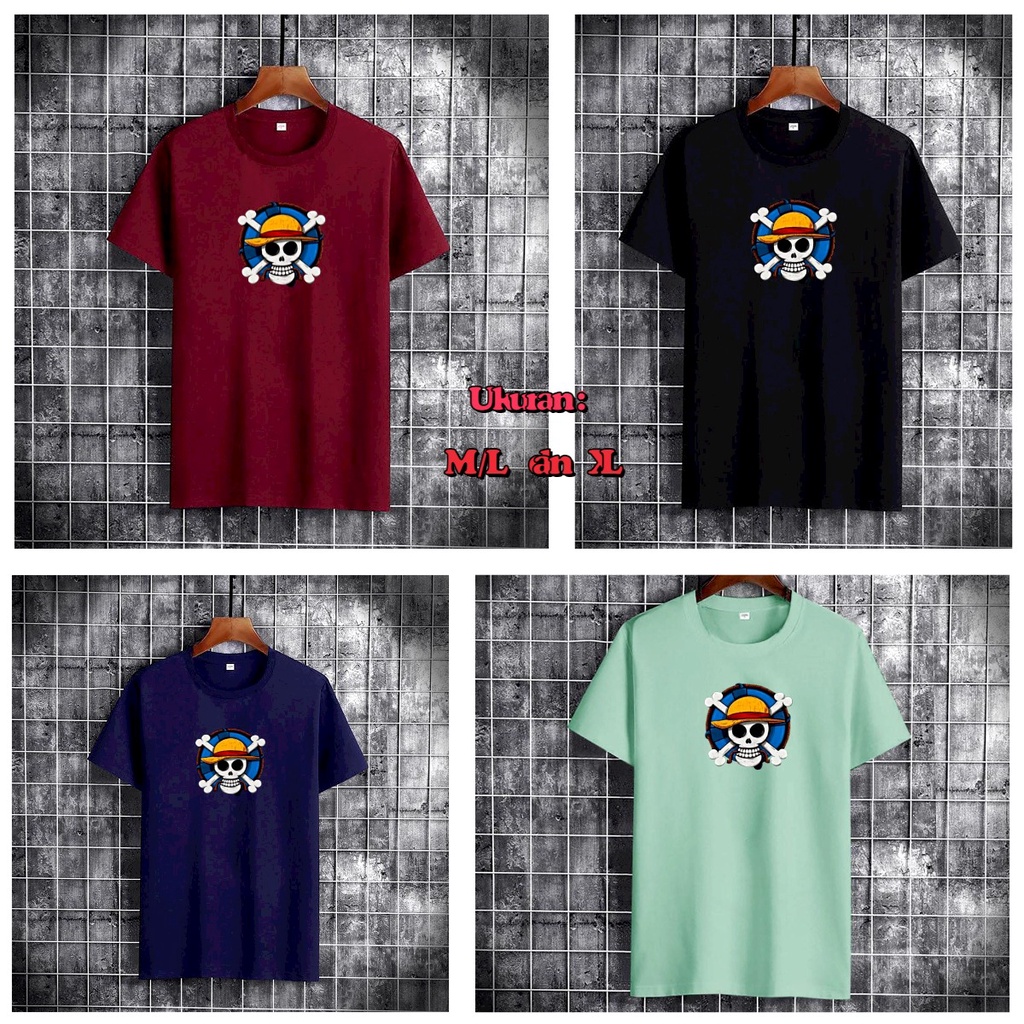 MUKZHOP - BAJU OBLONG LAMBANG PIRATTE / atasan lengan pendek / kaos pria kece / one piece / oblong keren / kaos santai / termurah