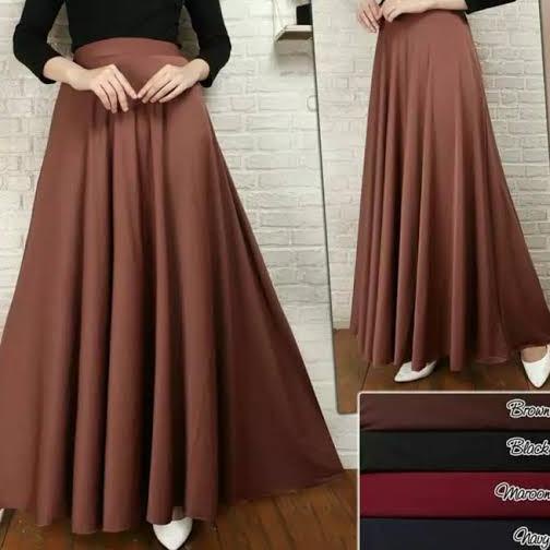 Terbaru.. Rok JERSEY Payung Polos Panjang Jumbo Dewasa