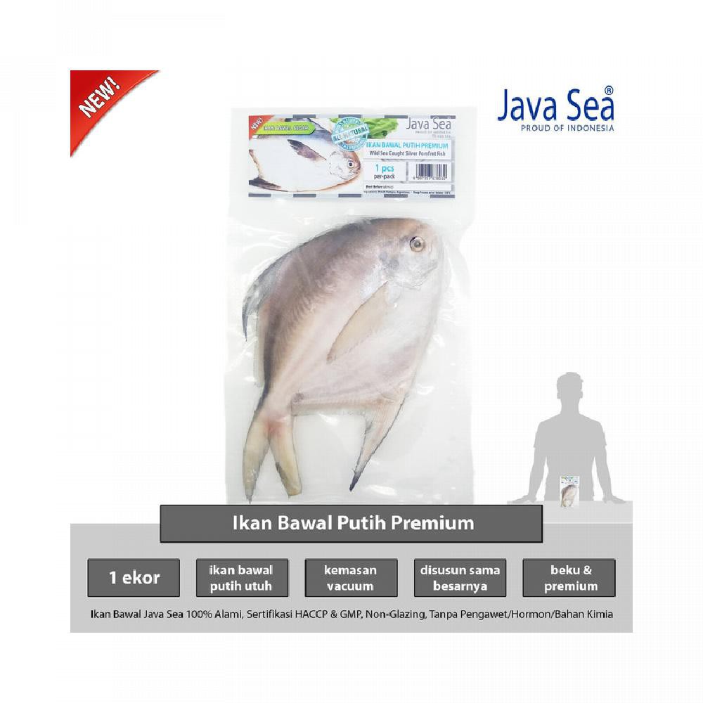 

JAVA SEA Ikan Bawal Putih Beku Utuh isi 1 ekor per pack 200gr