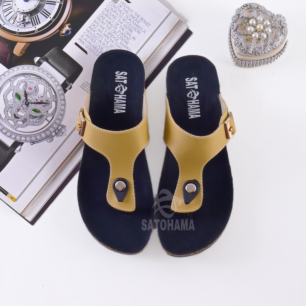 Satohama Sandal Flat Wanita Santai Footbed ST04