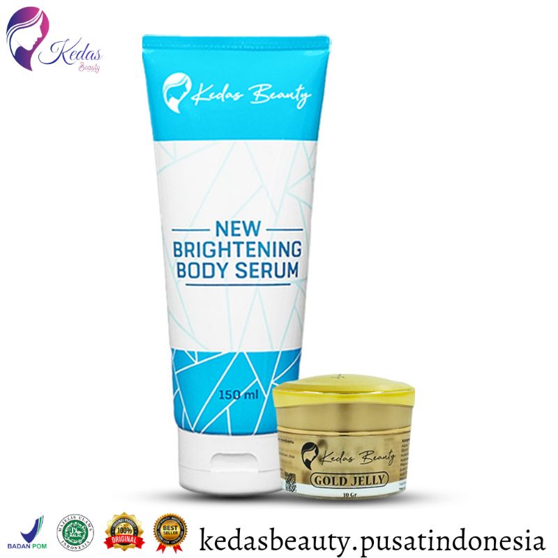 Sabun Kedas Beauty Original BPOM Sepaket Gold Jelly Kedas Beauty Pemutih Wajah Murah Cod-BodySerum+Gold Jelly