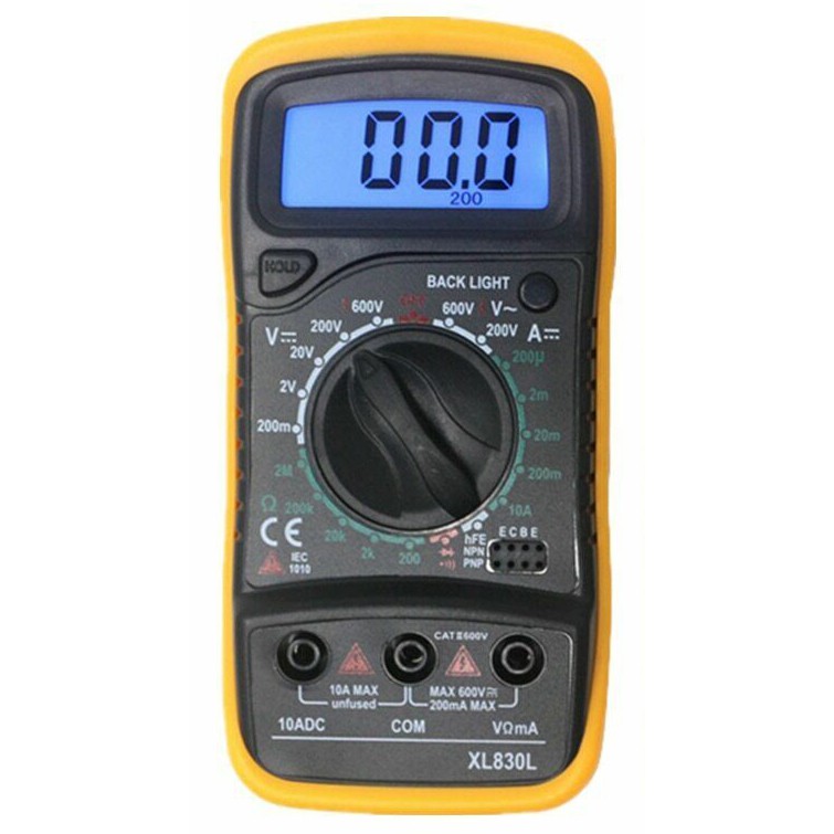 PROMO Mini Digital Multimeter AC/DC Voltage Tester - XL830L - Black - 7ROT4VBK