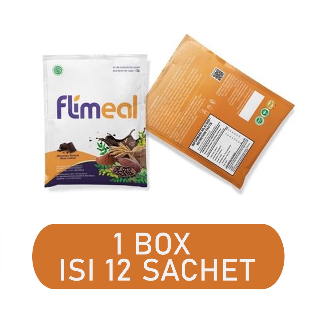 FLIMEAL 1 BOX 12 SACHET MEAL REPLACEMENT MINUMAN SEREAL RASA COKELAT PENGGANTI MAKAN UNTUK DIET