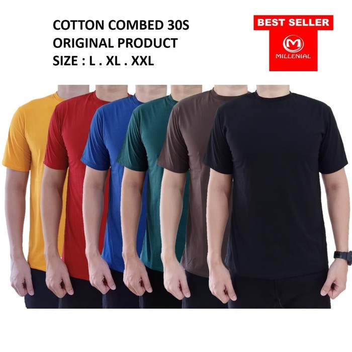 KAOS POLOS KATUN COMBED - TSHIRT COTTON M L XL XXL