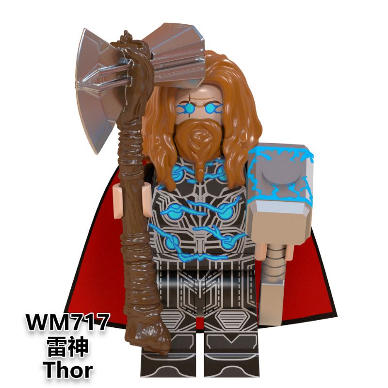 Mainan Anak Lego Iron Man Minifigure Murah WM6063 Ironman Minifigures Marvel Avengers Bricks Figure doctor strange wasp antman warmachine scarlet witch thor superman-ThorWM717