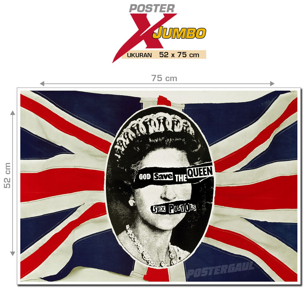 Jual Poster Xjumbo Sex Pistols God Save The Queen Xjfjp010 Ukuran