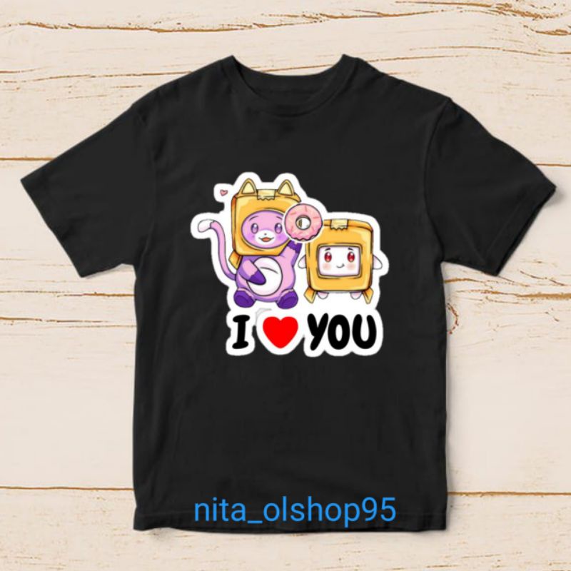 kaos lankybox baju kaos anak lanky box karakter terlaris i love you