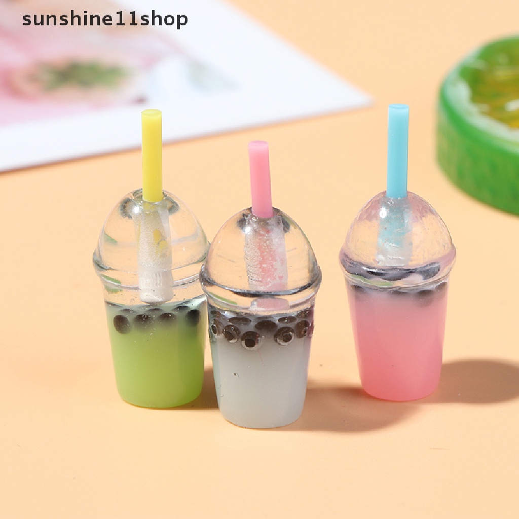 (SHO) 5pcs / Set Mainan Miniatur Gelas Pearl Milk Tea Skala 1: 12 Untuk Dekorasi Rumah Boneka