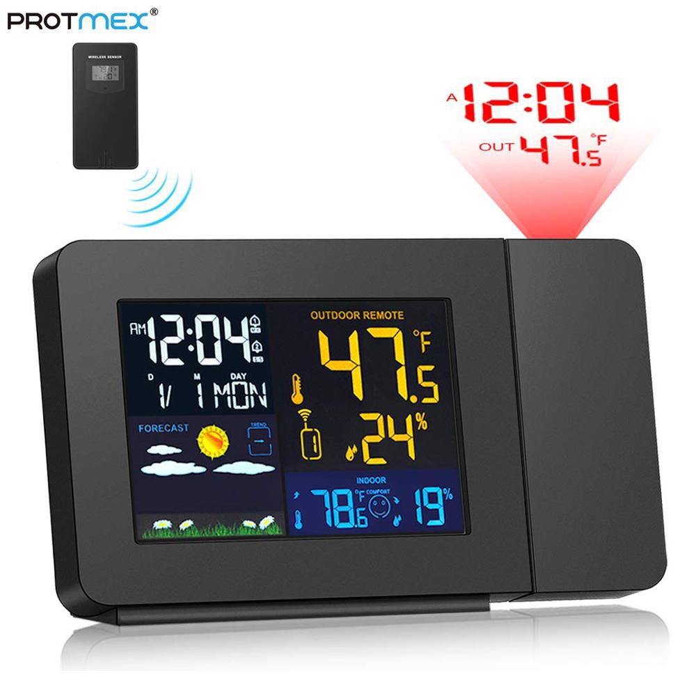 Projection Clock Weather Station Indoor Outdoor