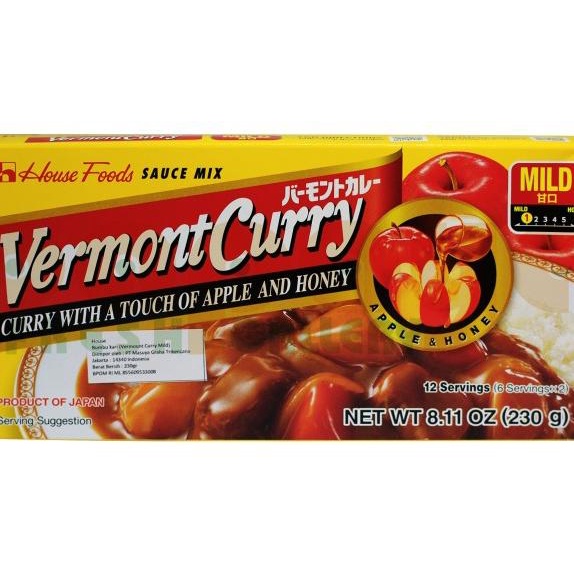 

House Vermont Curry Jumbo Mild 230 Gr