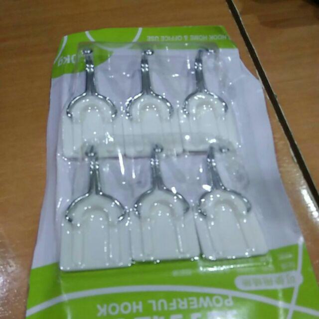 Gregorio 6 Pcs Diri Perekat Dinding Kamar Mandi Pintu Plastik Stainless Steel Pemegang Hook Hanger