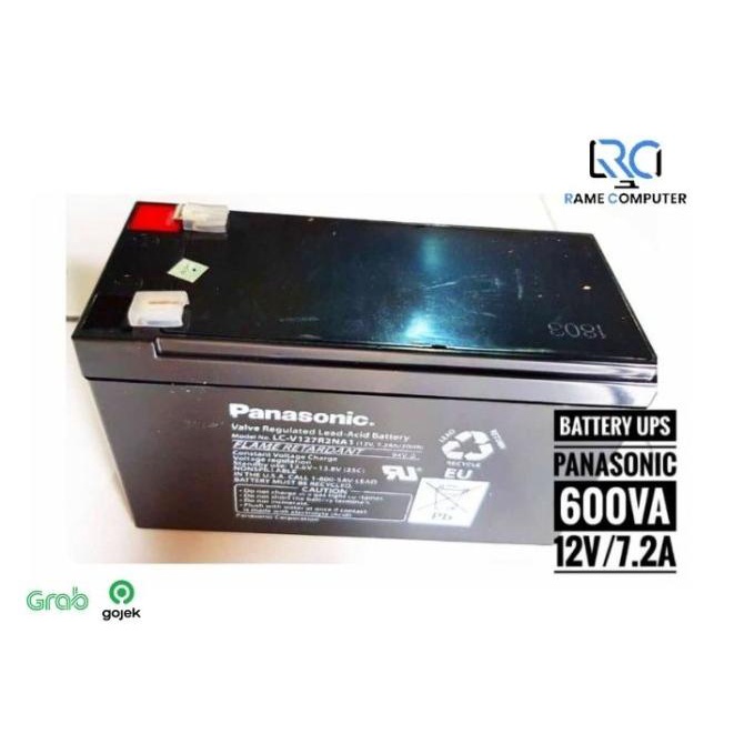 BATERAI UPS PANASONIC 12V-7.2Ah Aki kering 12 Volt 6.2 Ah