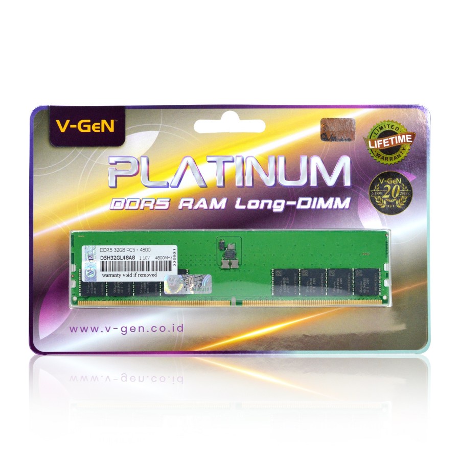 RAM DDR5 V-GeN Platinum 32GB PC 38400/4800Mhz LongDimm Memory PC VGEN