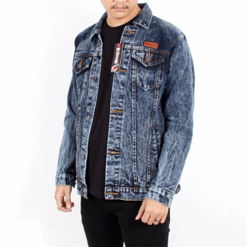 Jaket Jeans Sandwash Denim Pria Murah Size M L XL Distro Quality Brand Original