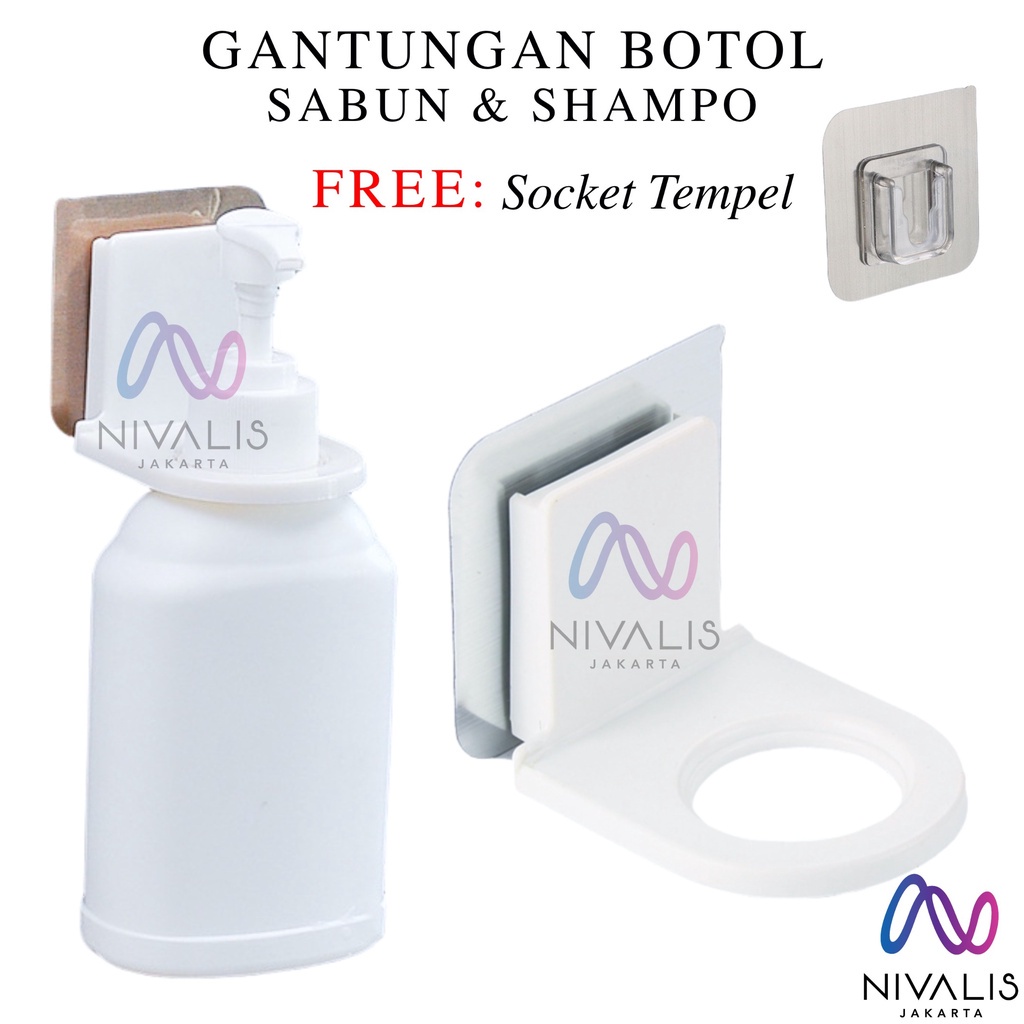 GANTUNGAN BOTOL SABUN HOLDER HOOK SHAMPO GANTUNGAN TEMPELAN TEMBOK / DISPENSER SABUN SHAMPO