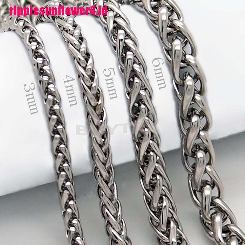 Kalung Rantai Bahan Stainless Steel Warna Silver Untuk Pria