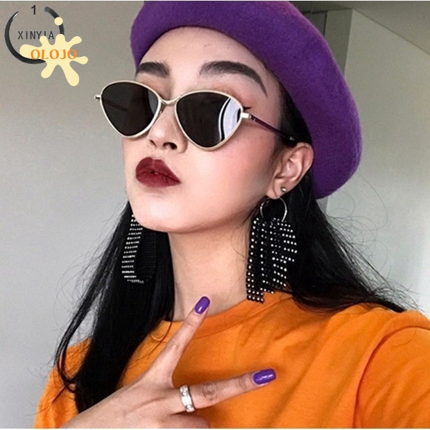 ✨Bayar di Tempat✨ Kacamata Hitam Wanita Model Retro Cat Eye Sunglasses Women UV400 Protection