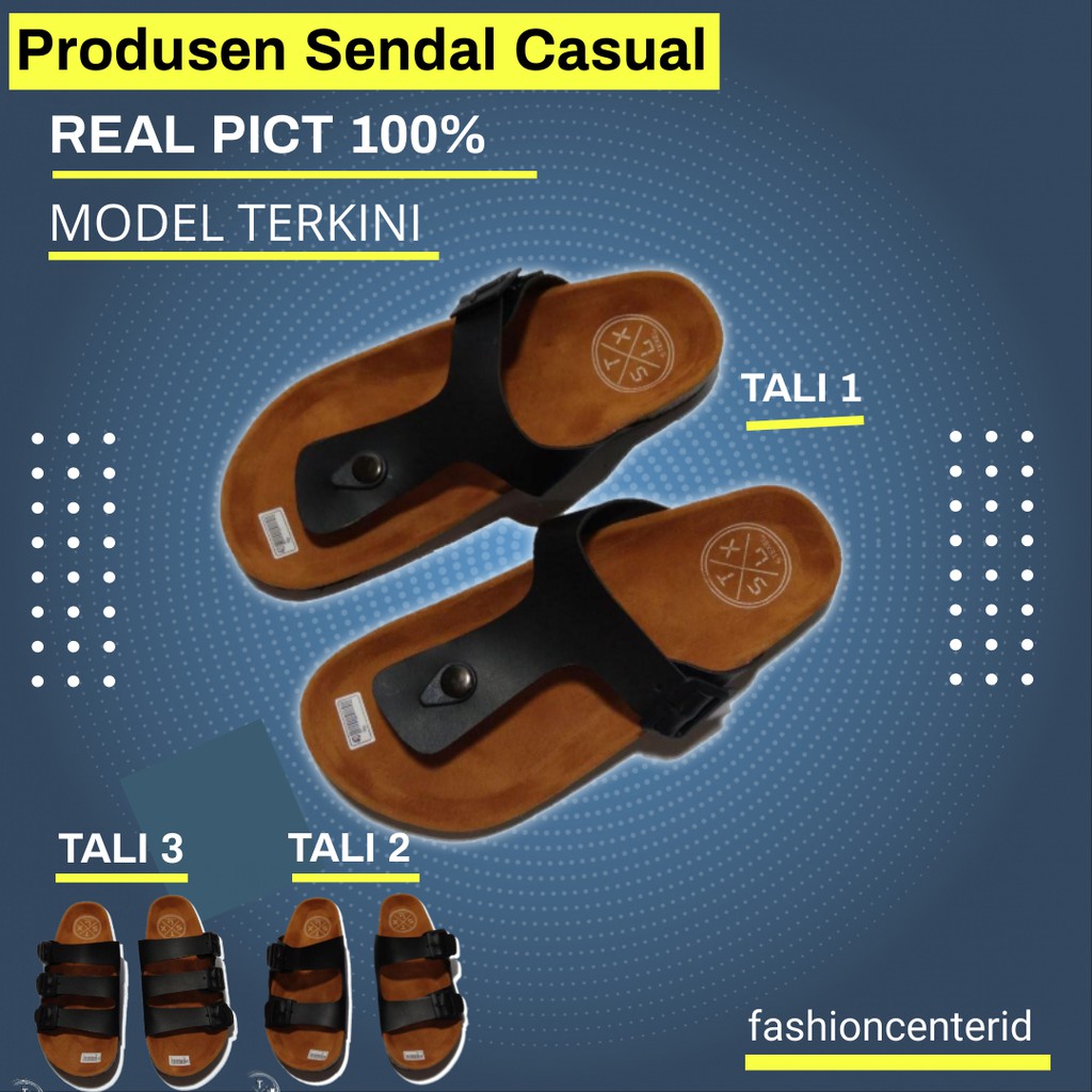 READY STOCK ZOE BERLIN 001 SENDAL KULIT PRIA SANDAL SLOP KULIT PRIA CASUAL KASUAL SANDAL COWOK