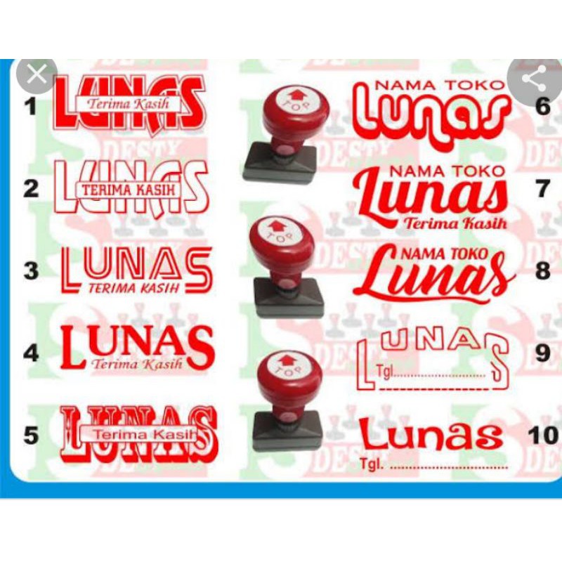 

100 karet stempel lunas flash