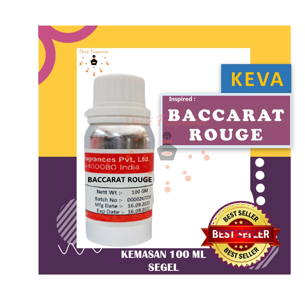 BIBIT PARFUM  MURNI KEVA BACCARAT ROUGE | BACARAT | 100ML | KEVA | SEGEL | UNISEX | PARFUM | PARFUME