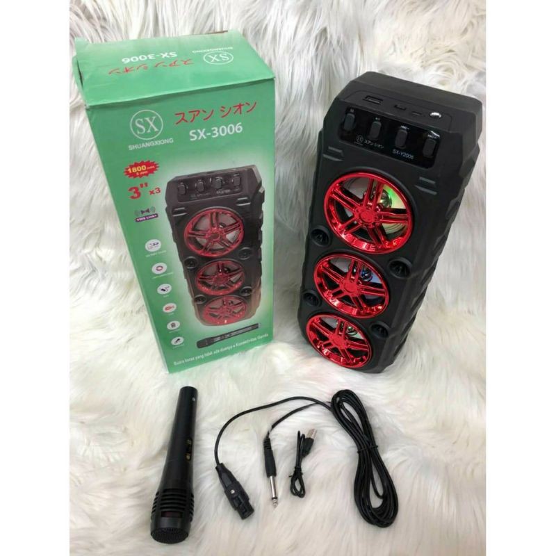 COD Speaker Bluetooth Karaoke 3 Tingkat SX-3006/Salon Karaoke Super Bass