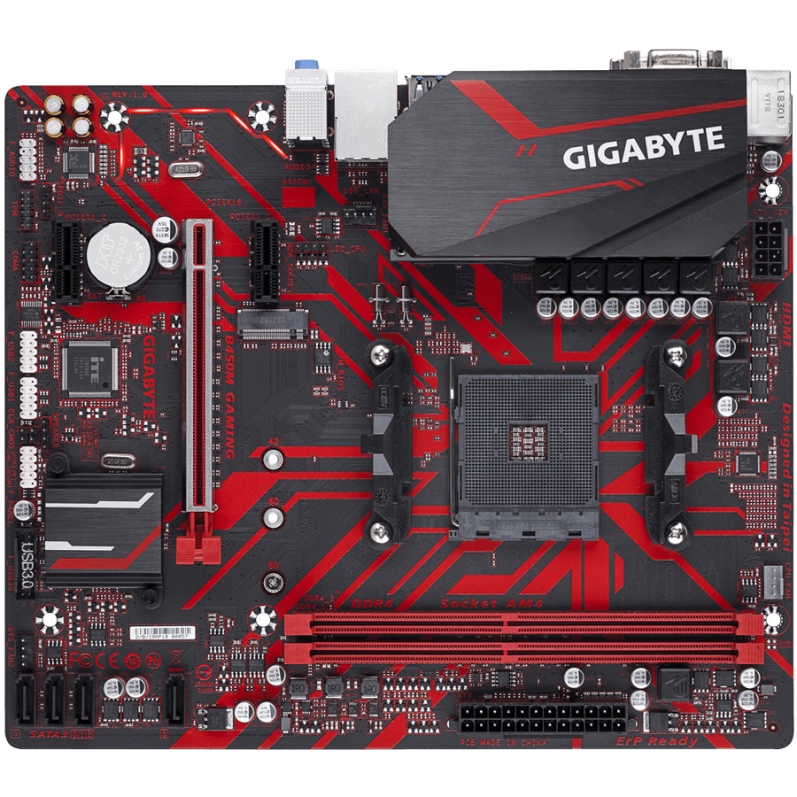 Mainboard Gigabyte B450M Gaming - mATX AMD AM4 - Gigabyte B450 M Gaming