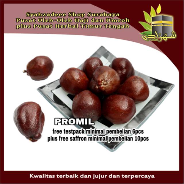 

TERLARIS 1 pcs Buah Zuriat Madinah BELAH ASLI PROMIL Single Madinah