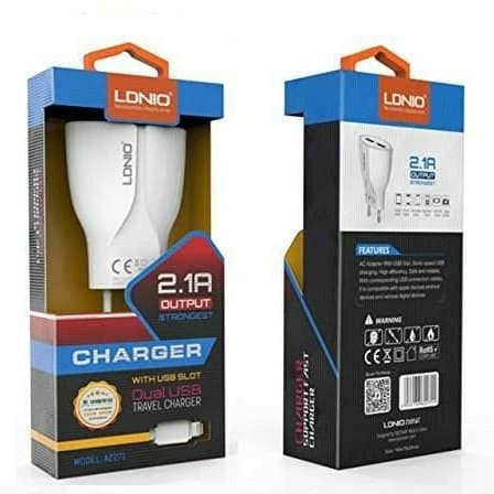 CHARGER CAS LDNIO A2271 2 PORT USB OUTPUT MAX 2.1 A