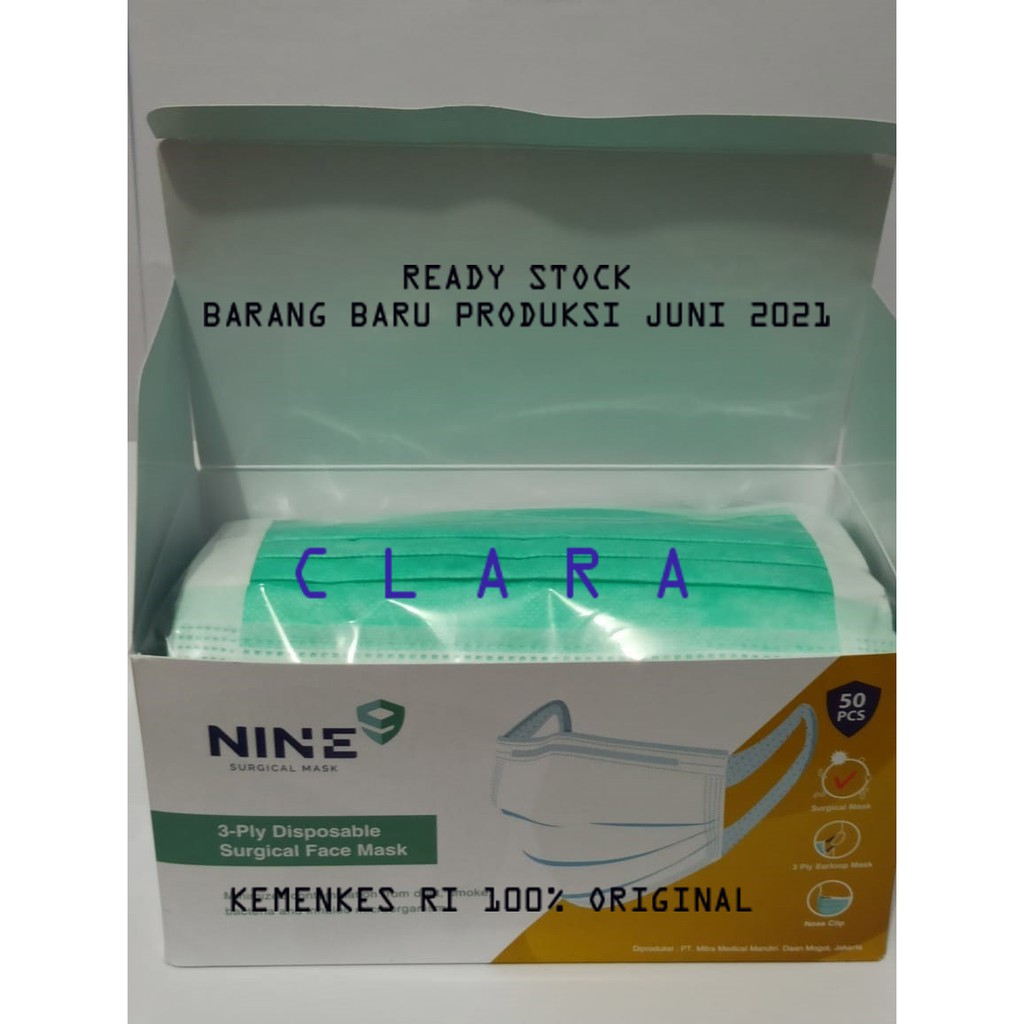 Masker medis 3ply surgical mask 3ply masker elastic isi 50 Masker 3ply