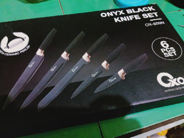 [ Oxone ] Pisau Set Marble Oxone Ox 609n - Black Marble Serie 6pcs