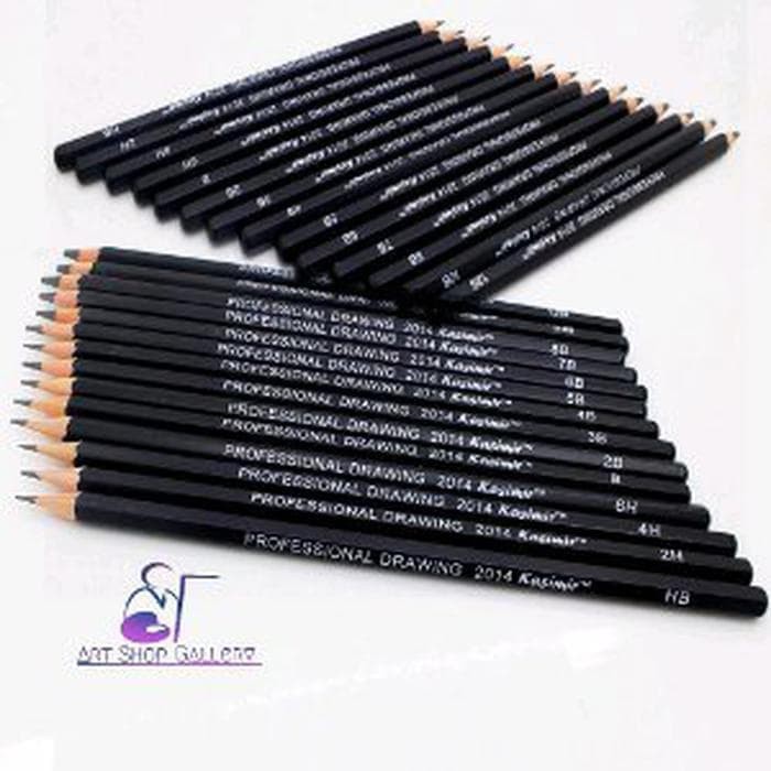 Set Pensil Sketsa Drawing Graphite Pencils Charcoal 14 Pcs