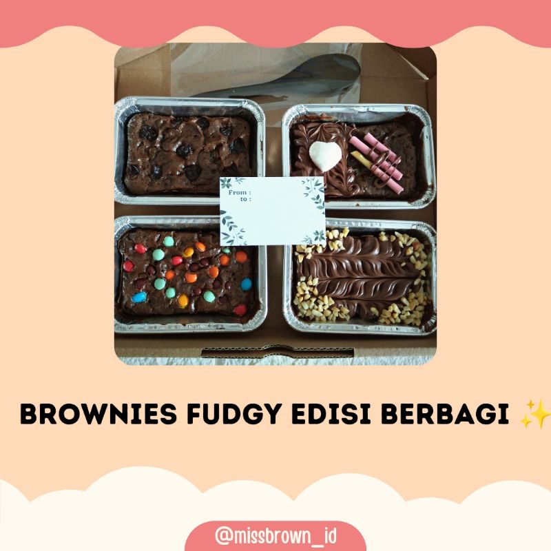 

Brownies fudgy gluten free edisi 4 cup (promo)