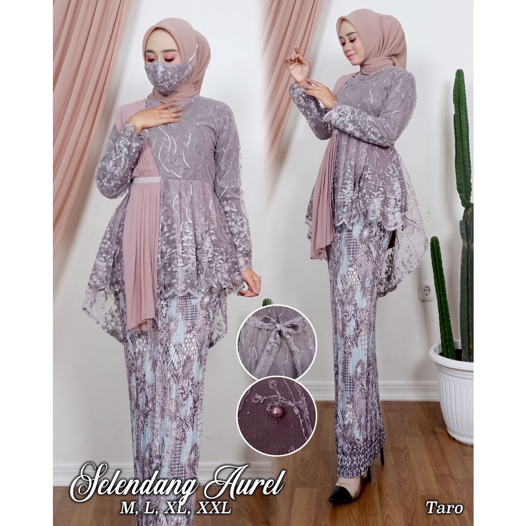 SET SELENDANG AUREL / KEBAYA BRUKAT BUSUI / OUTFIT BAJU PESTA DAN WISUDA