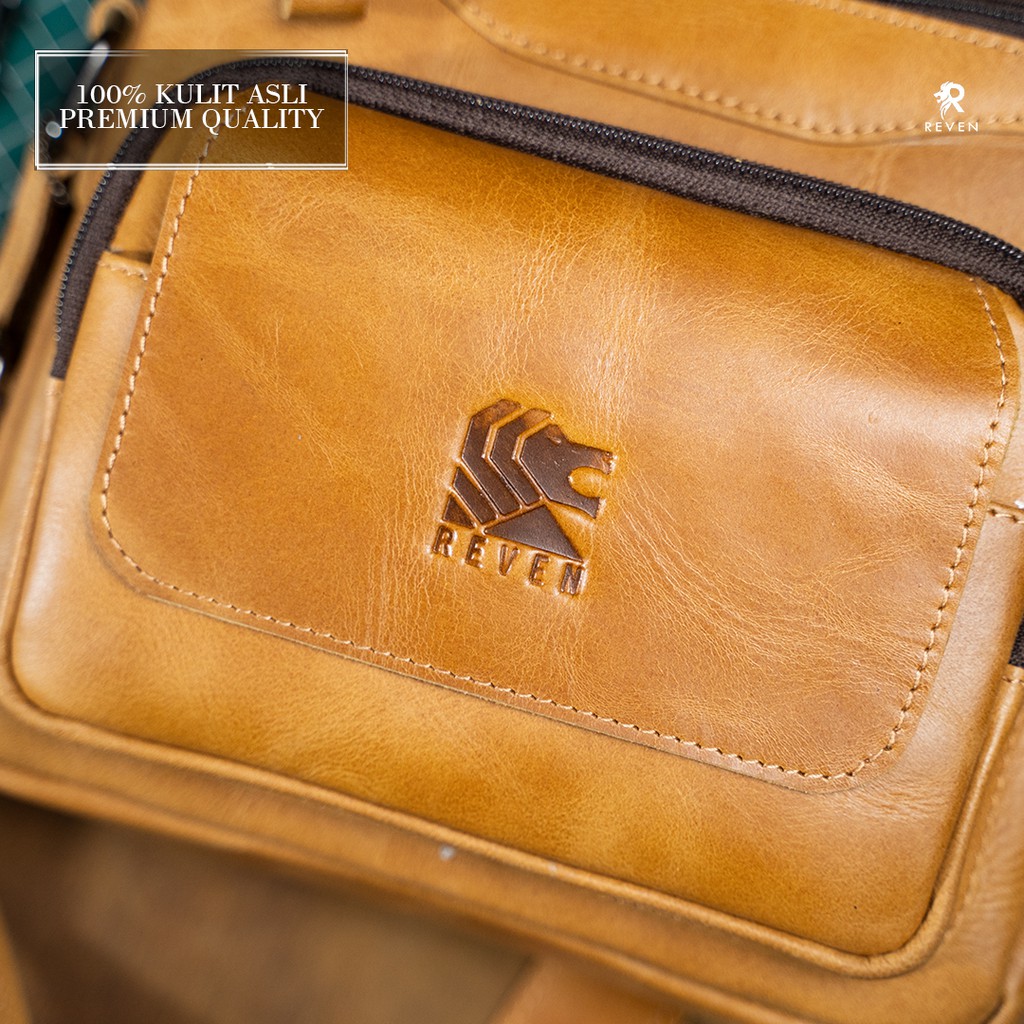 Tas Selempang Kulit Pria Slempang Pria Sling Bag Waistbag Cowok Tas Pinggang Pria Kulit Sapi Asli Original Premium Keren Terbaru Breaker Slingbag Sling bag by Crown Leather Crownleather Store
