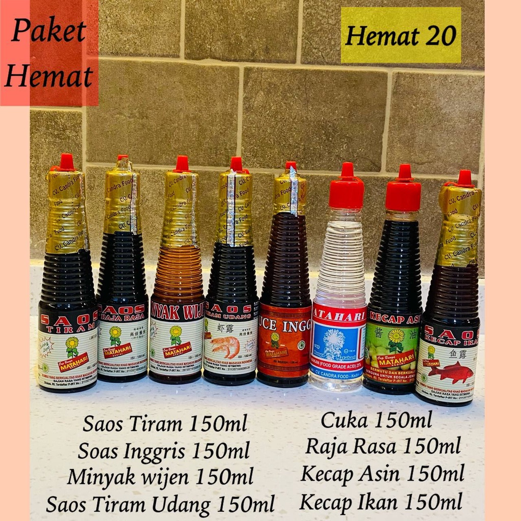 

Paket Hemat 20 | Cap Bunga Matahari | HALAL (8 BOTOL)