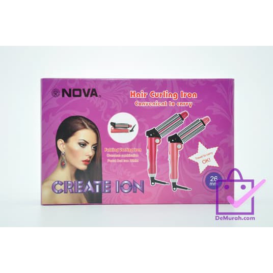 Nova Folding Curling Iron / Catok Rambut Lipat Create Ion