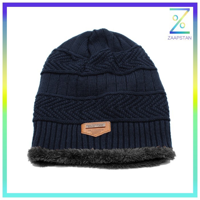 Song Ting Kupluk Wool Winter Beanie Hat - Blue