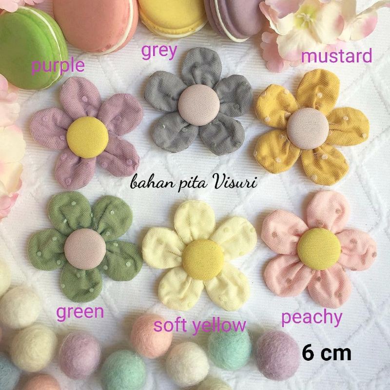 Bunga Putik Kancing Double Tulle Dottie