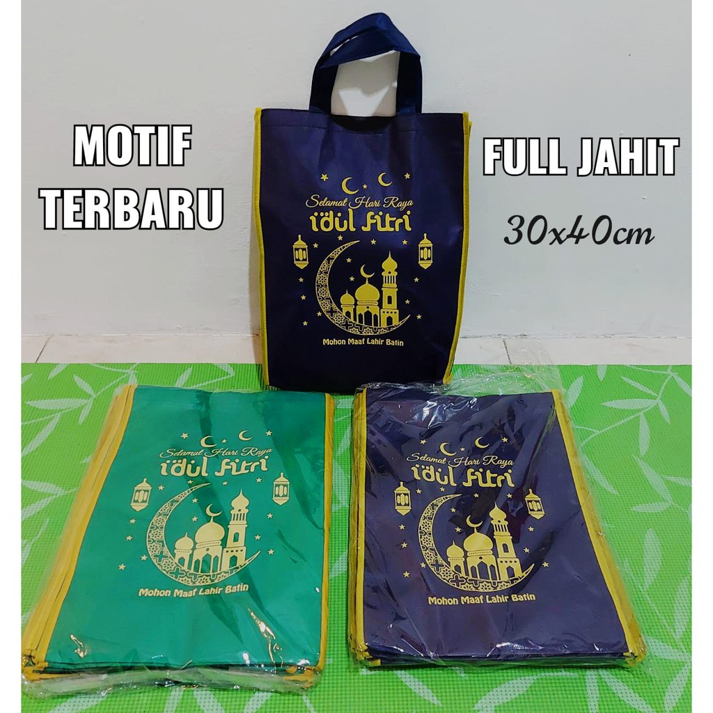 Tas Hantaran Lebaran Goodie bag Idul Fitri Ukuran 25x32cm dengan Alas Tapak Bawah