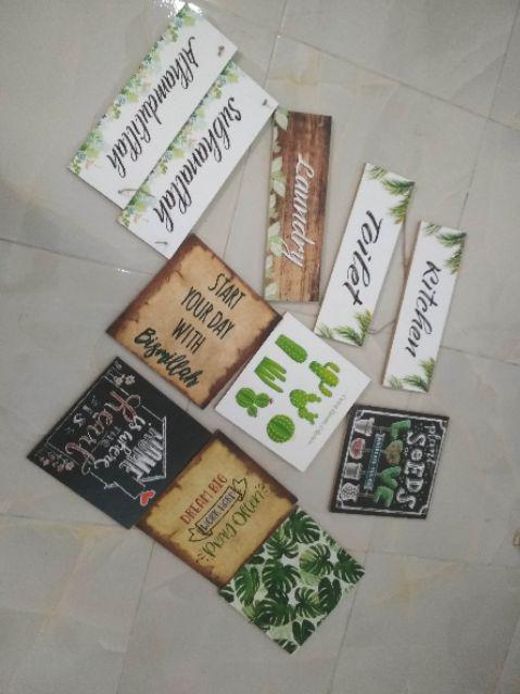 Hiasan Dinding Gantungan Pintu Bahan Mdf 10x30 / Walldecor Poster Kayu Dekorasi Rumah Quotes Unik