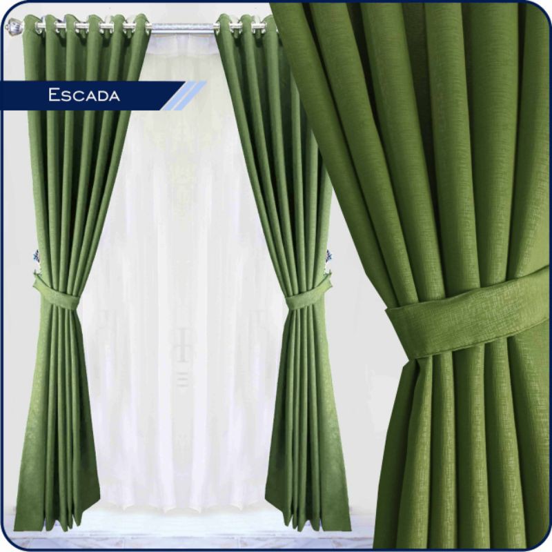 GORDEN BLACKOUT ESCADA POLOS HIJAU / TIRAI HORDENG SMOKRING / DEKORASI RUMAH MINIMALIS MODERN