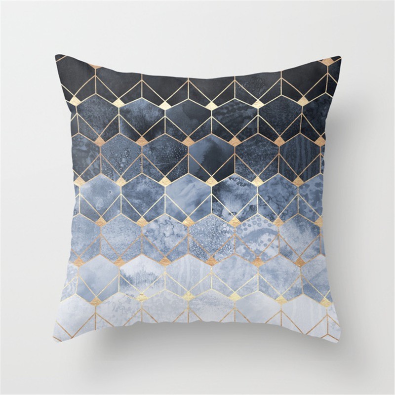 MENDEKOR Prapa | Sarung Bantal Pillow Cover 45 Cm Kursi Sofa Kain Motif Biru Unik