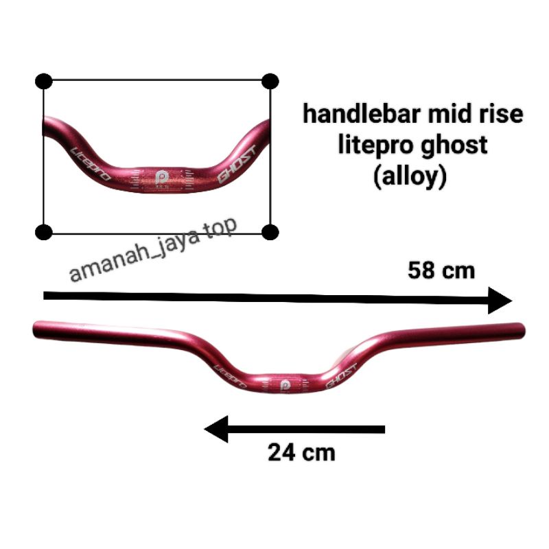 handlebar mid rise litepro ghost (merah)