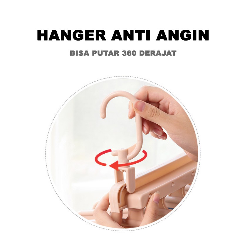 HANGER / ALAT JEMUR MULTIFUNGSI / HANGER ANTI ANGIN / HANGER 6 IN 1 / HANGER HITS Azgalery RT-75-HGR