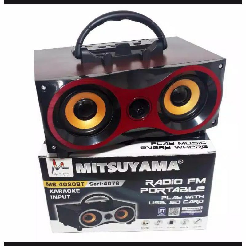 Speaker Bluetooth Portable Mitsuyama MS-4020 Seri-4078 Radio/USB/Memory Card