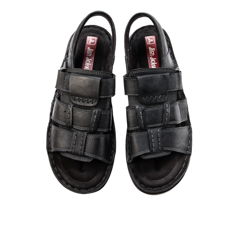 SANDAL CASUAL JIM JOKER PRIA ORIGINAL SLINGBACK KULIT HITAM JJ11