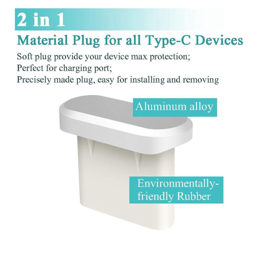 Metal Dust Plug For Type C Ear Charger Port Earplug 5 Colors