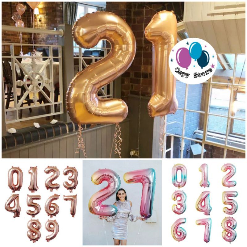 Balon Foil Huruf / Balon Foil Angka Besar 80cm