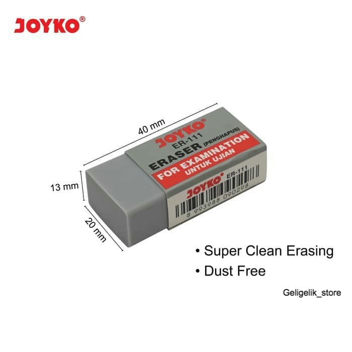 

[ ECER ] ERASER / PENGHAPUS JOYKO ER-111 UNTUK UJIAN