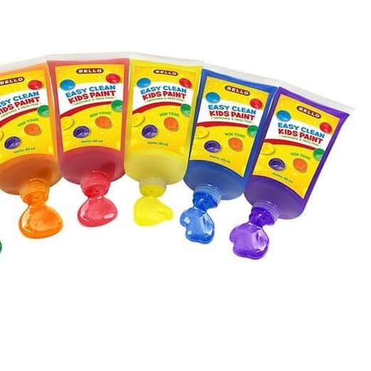 

۩ Bello Easy Clean Kids Paint 6 Colors Washable & Mess Free ♪